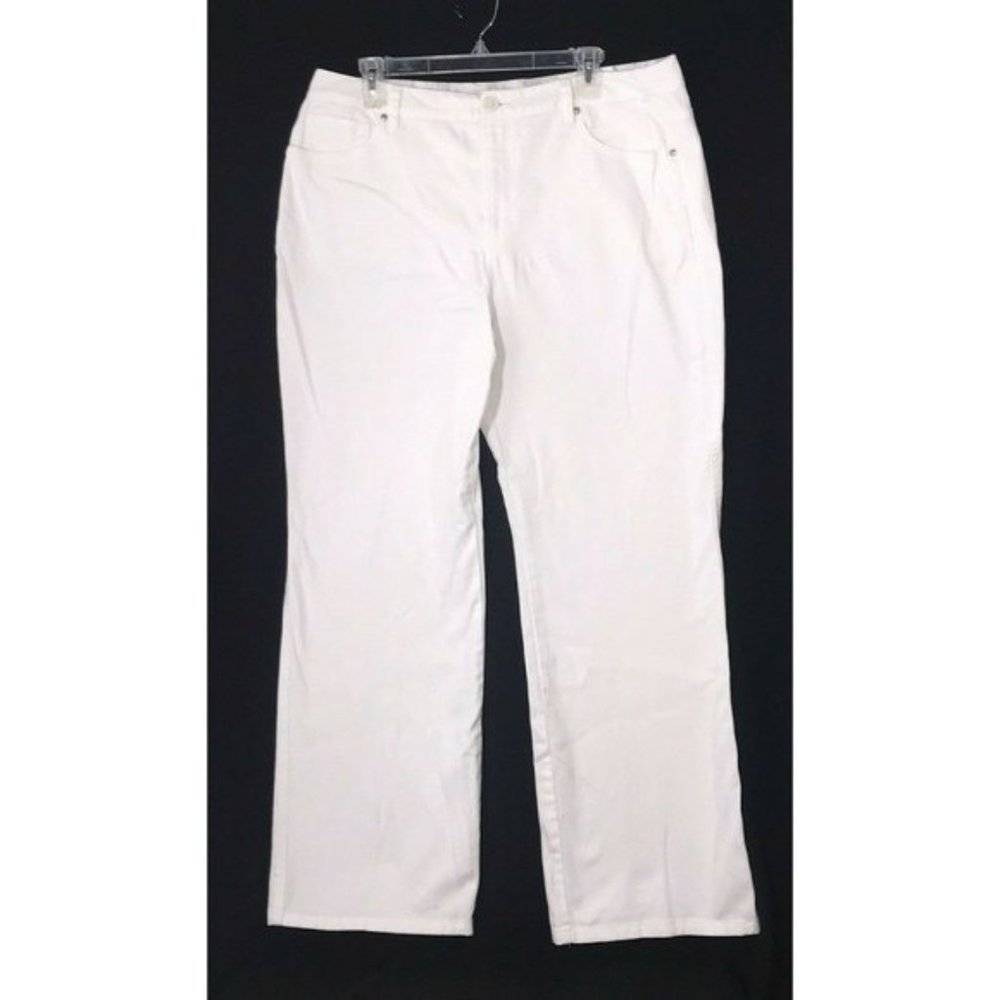Sigrid Olsen Size 16 White Straight Leg Jeans